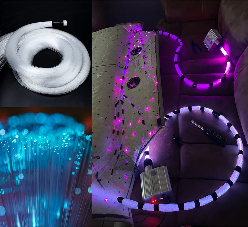 AZIMOM 10W Twinkle Bluetooth RGBW LED Fiber Optic Star Ceiling Light Kit 300pcs 0.75mm 9.8ft Sensory Music Mode APP Remote Control for Indoor Car Interior Decoration - Image 5